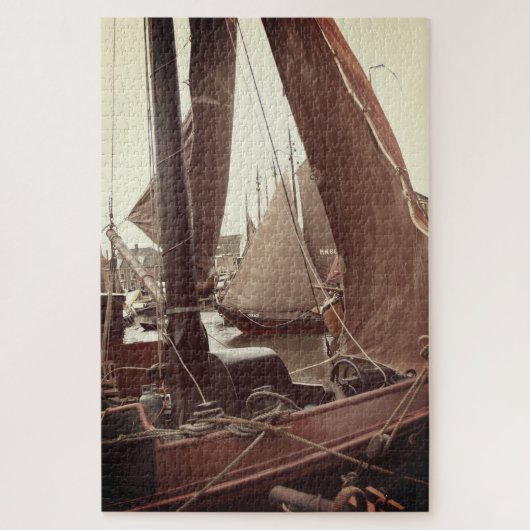Puzzle Bateaux de pêche dans le port (Vertical)