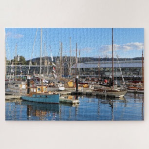 Puzzle Bateaux en bois accostés, Hobart, Tasmanie, Austra