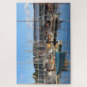 Puzzle Bateaux en bois accostés, Hobart, Tasmanie, Austra (Vertical)