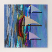 Puzzle Bateaux en mer accrochés à une affiche (Horizontal)