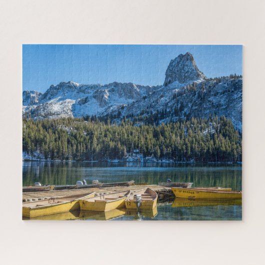 Puzzle Bateaux jaunes Montagnes bleues (Horizontal)