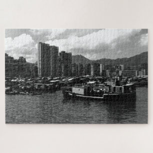 Puzzle Bateaux-maisons fluviaux vintage Chine Hong Kong