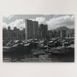 Puzzle Bateaux-maisons vintage Chine Hong Kong rivière