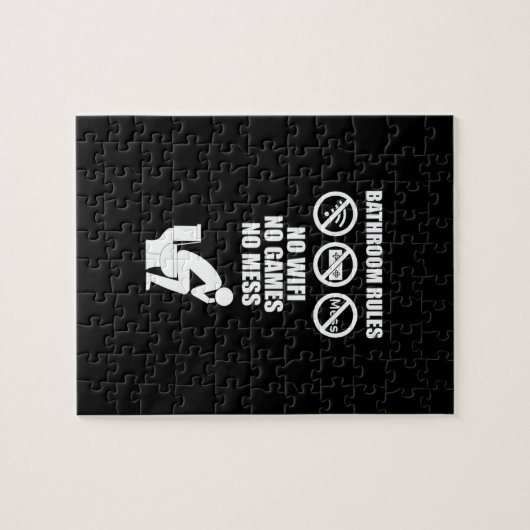 Puzzle Bathroom Rules (Horizontal)