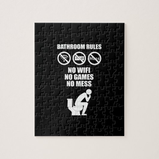 Puzzle Bathroom Rules (Vertical)