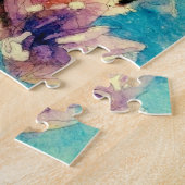 Puzzle Batik japonais d'aquarelle de magnolia (Côté)