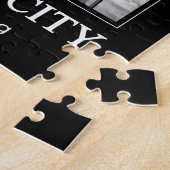 Puzzle Bâtiment Flatiron et horloge en noir et blanc 1C (Côté)