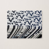 Puzzle Bâtiment moderne noir et blanc à Hong Kong (Horizontal)