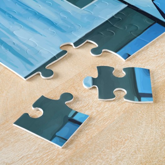 Puzzle Bâtiments Cityscape Abstraits Gratte-ciel Art (Côté)