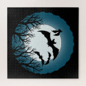 Puzzle Bats and Trees Against the Moon (Horizontal)
