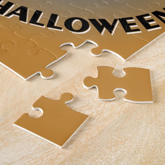 Puzzle Bats d'Halloween bleu orange (Côté)