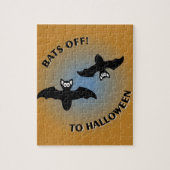 Puzzle Bats d'Halloween bleu orange (Vertical)