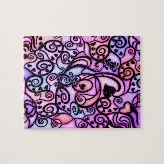 Puzzle Battements de coeur chantant, style en verre (Horizontal)