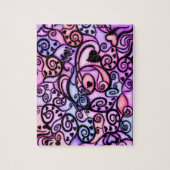 Puzzle Battements de coeur chantant, style en verre (Vertical)