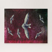 Puzzle Battes de vol, rayon de soleil magenta, illusion (Horizontal)