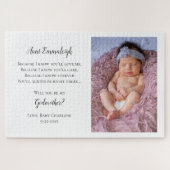 Puzzle Be My Godmère Proposition Photo Invitation (Horizontal)