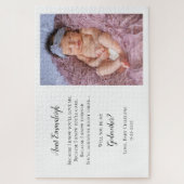 Puzzle Be My Godmère Proposition Photo Invitation (Vertical)