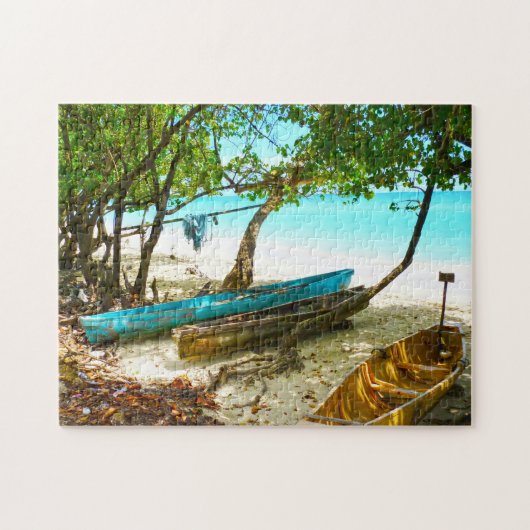 Puzzle Beach Boats Jamaïque. (Horizontal)
