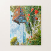 Puzzle Beach Cottage with Dunes and Poppies (Vertical)