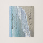 Puzzle Beach Wedding Hearts (Vertical)