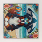 Puzzle Beachside Bernese Bliss : Chien Cool avec lunettes (Horizontal)