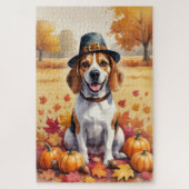 Puzzle Beagle À L'Automne Feuille L'Art Thanksgiving (Vertical)