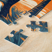 Puzzle Beagle avec lunettes de soleil à la plage (Côté)