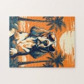 Puzzle Beagle avec lunettes de soleil à la plage (Horizontal)