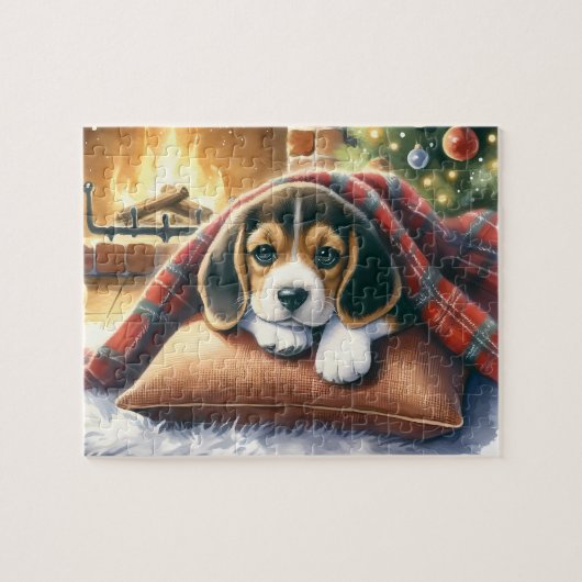 Puzzle Beagle Chien Chien Festive de Noël (Horizontal)