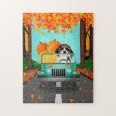 Puzzle Beagle chien Citrouille d'automne (Vertical)