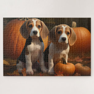 Puzzle Beagle chiot Automne Délice Citrouille 