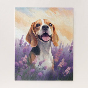 Puzzle Beagle dans le champ Lavender