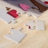 Puzzle Beagle dévorant une boîte de chocolats de la Saint (Côté)