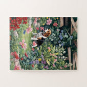 Puzzle Beagle en Jardin cadeau fleuri, amoureux des anima (Horizontal)