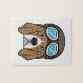 Puzzle Beagle en tant que pilote avec casquette pilote (Horizontal)