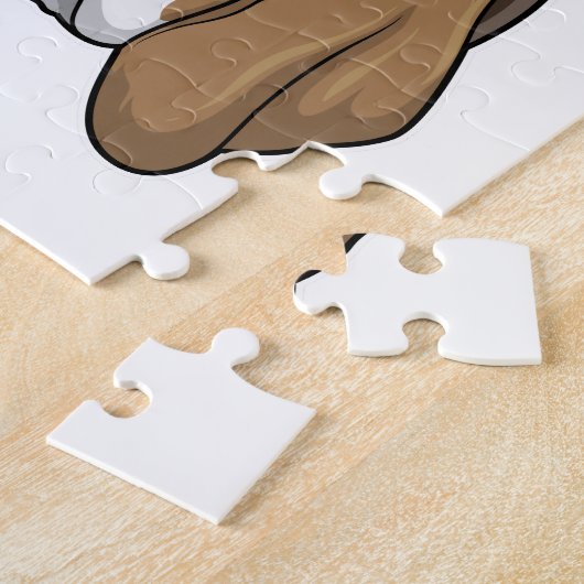 Puzzle Beagle en tant que pilote avec casquette pilote (Côté)