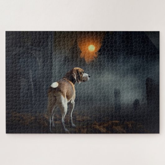 Puzzle Beagle Halloween effrayant (Horizontal)