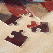 Puzzle Beagle Nudging Santa's Christmas Cookies Hat (Côté)