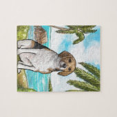 Puzzle Beagle sur la plage tropicale de vacances (Horizontal)