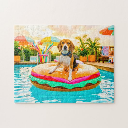 Puzzle Beagles sur le char burger (Horizontal)