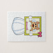 Puzzle Bear as Bride avec robe de mariée & cadre photo.p (Horizontal)