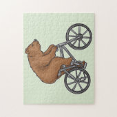 Puzzle Bear Brown Mignonne À Vélo (Vertical)
