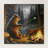 Puzzle Bear Roasting Marshmallows (Vertical)