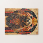 Puzzle Bear Totem – Strength in Deco Style (Horizontal)