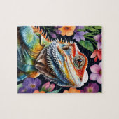 Puzzle Bearded Dragon Lizard Family Pet Portrait (Horizontal)