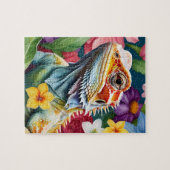 Puzzle Bearded Dragon Lizard Family Pet Portrait (Horizontal)