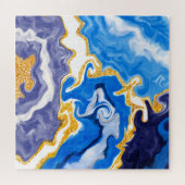 Puzzle Beau Bleu, Or et Blancs comme Eau (Horizontal)