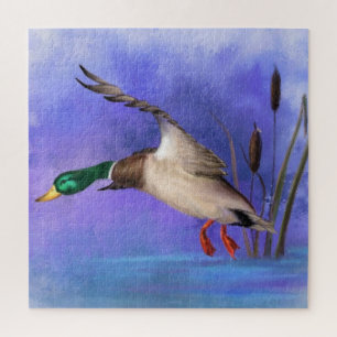 Puzzle Beau canard de colard sauvage, peintures à l'encr