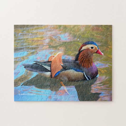 Puzzle Beau canard Mandarin dans l'étang (Horizontal)