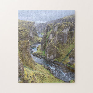 Puzzle Beau canyon en Islande; Fjaðrárgljúfur